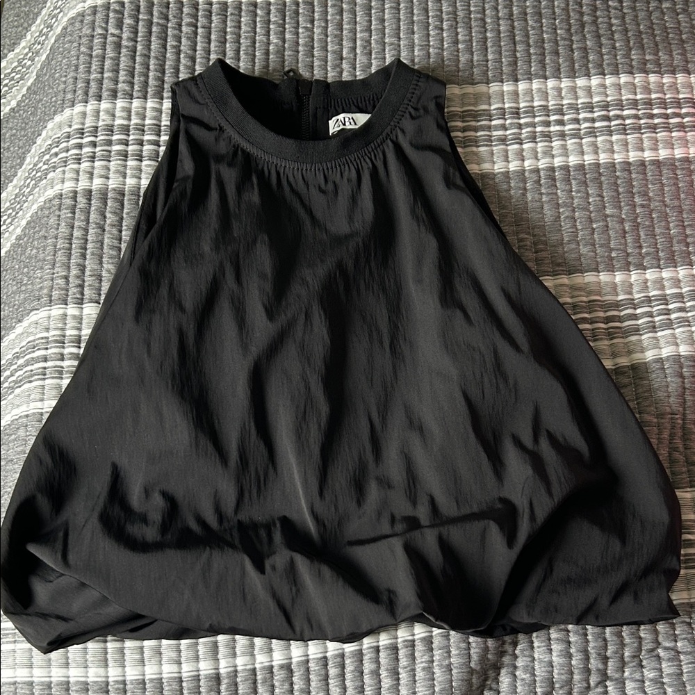 Zara Elegant Black Sleeveless Blouse